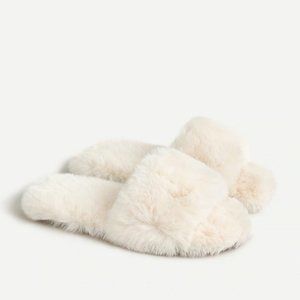 J.Crew Fuzzy Slide Slippers (NWT)